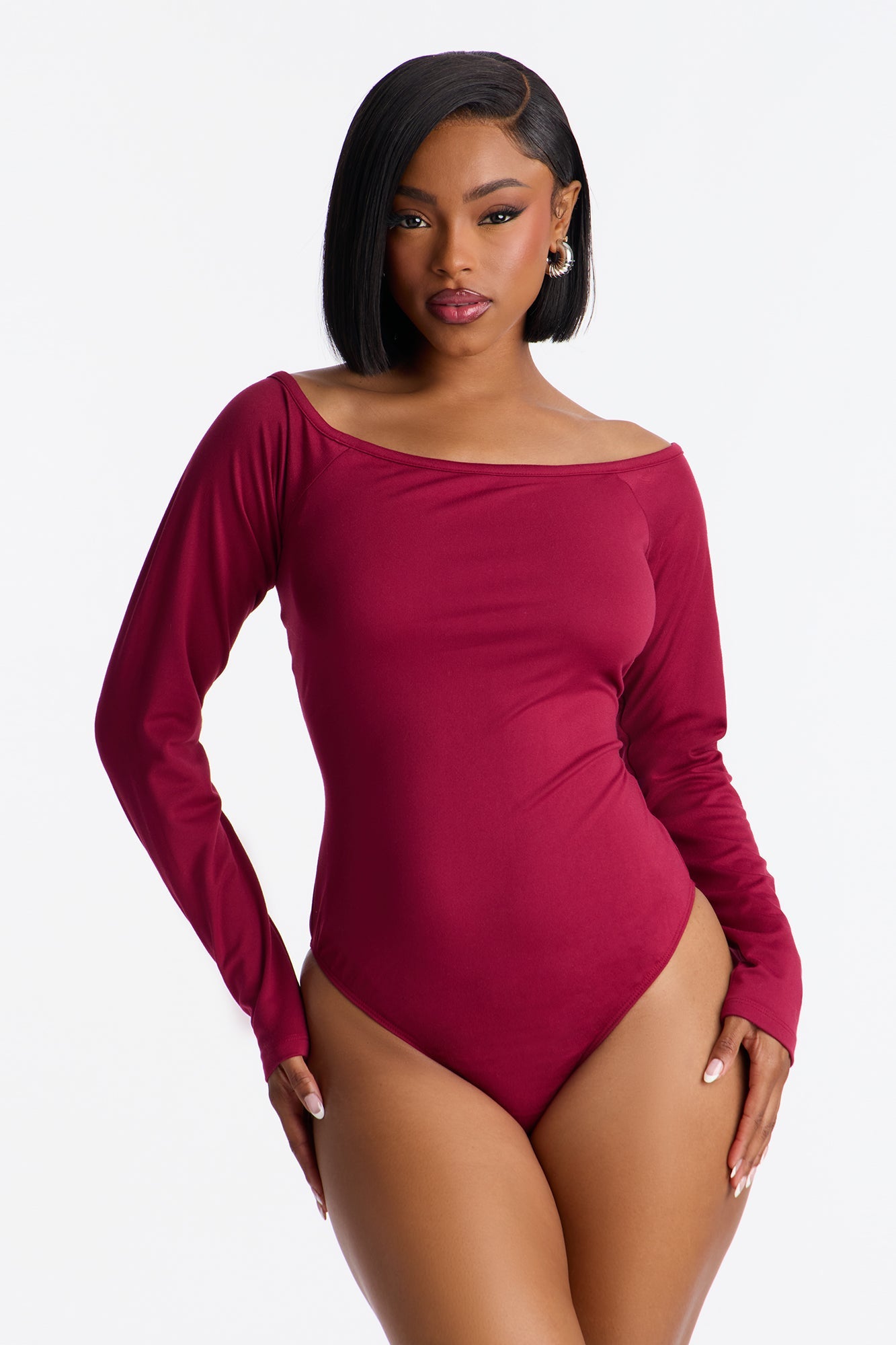 Jasmine Bodysuit Jogger Set - Wine
