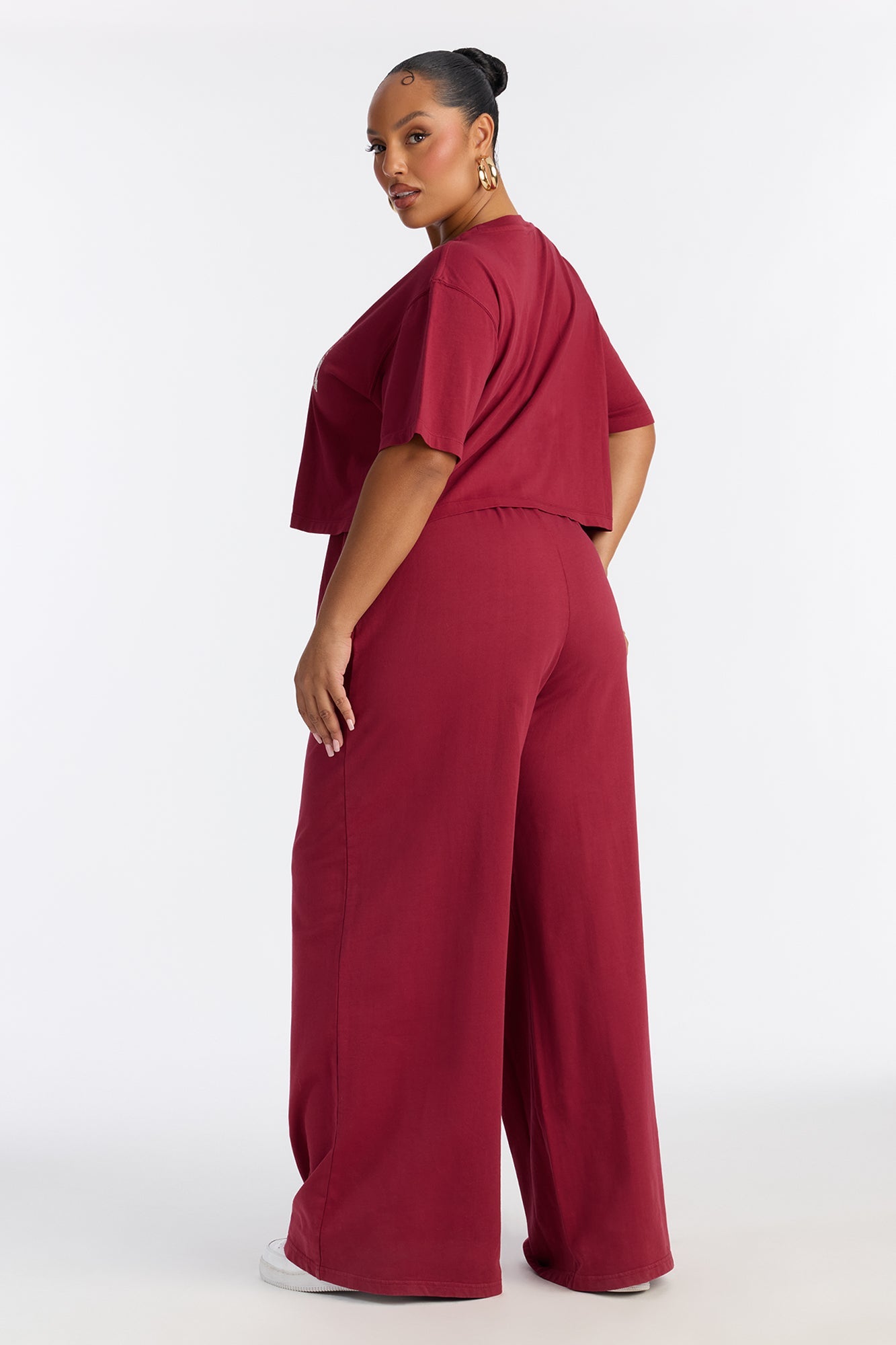 Golden Gate Wide Leg Pant Set - Burgundy