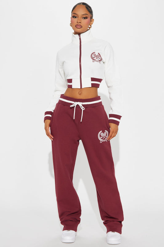Tennis Club Track Pant Set - Burgundy