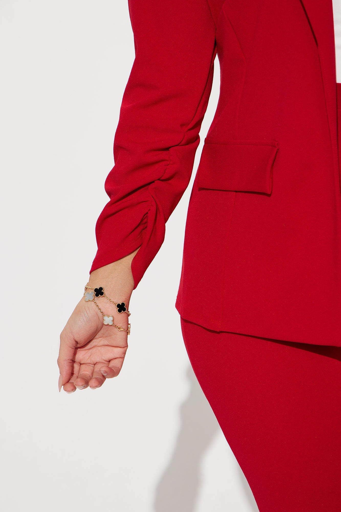 Executive Cutie Blazer Pant Set - Red