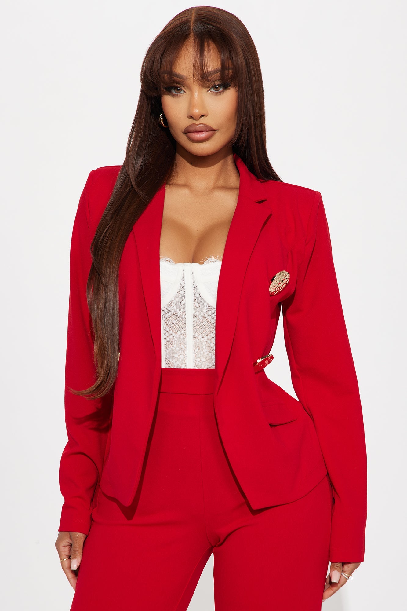 Emory Blazer and Pant Set - Red