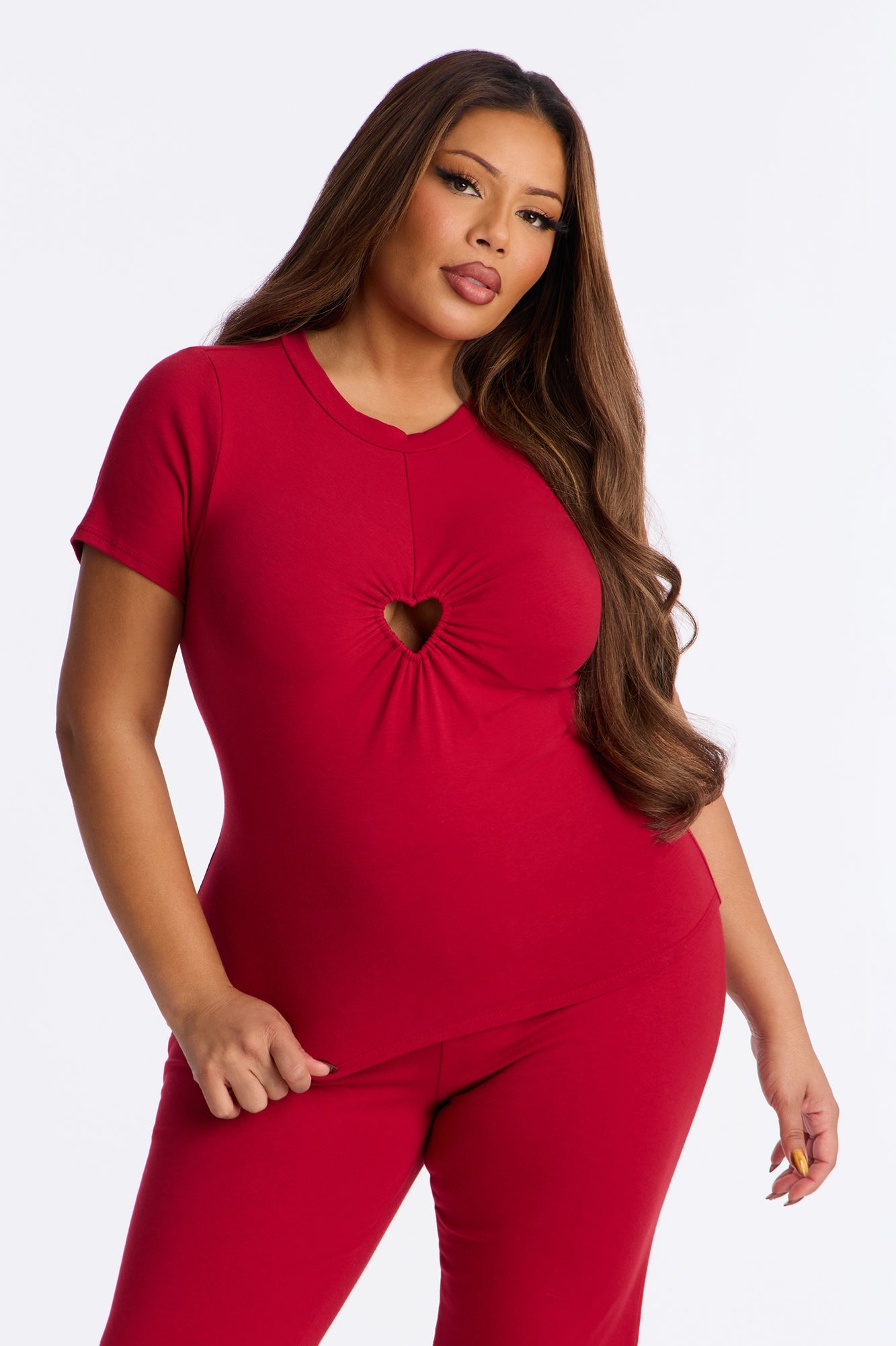 Your Sweetheart Pant Set - Red