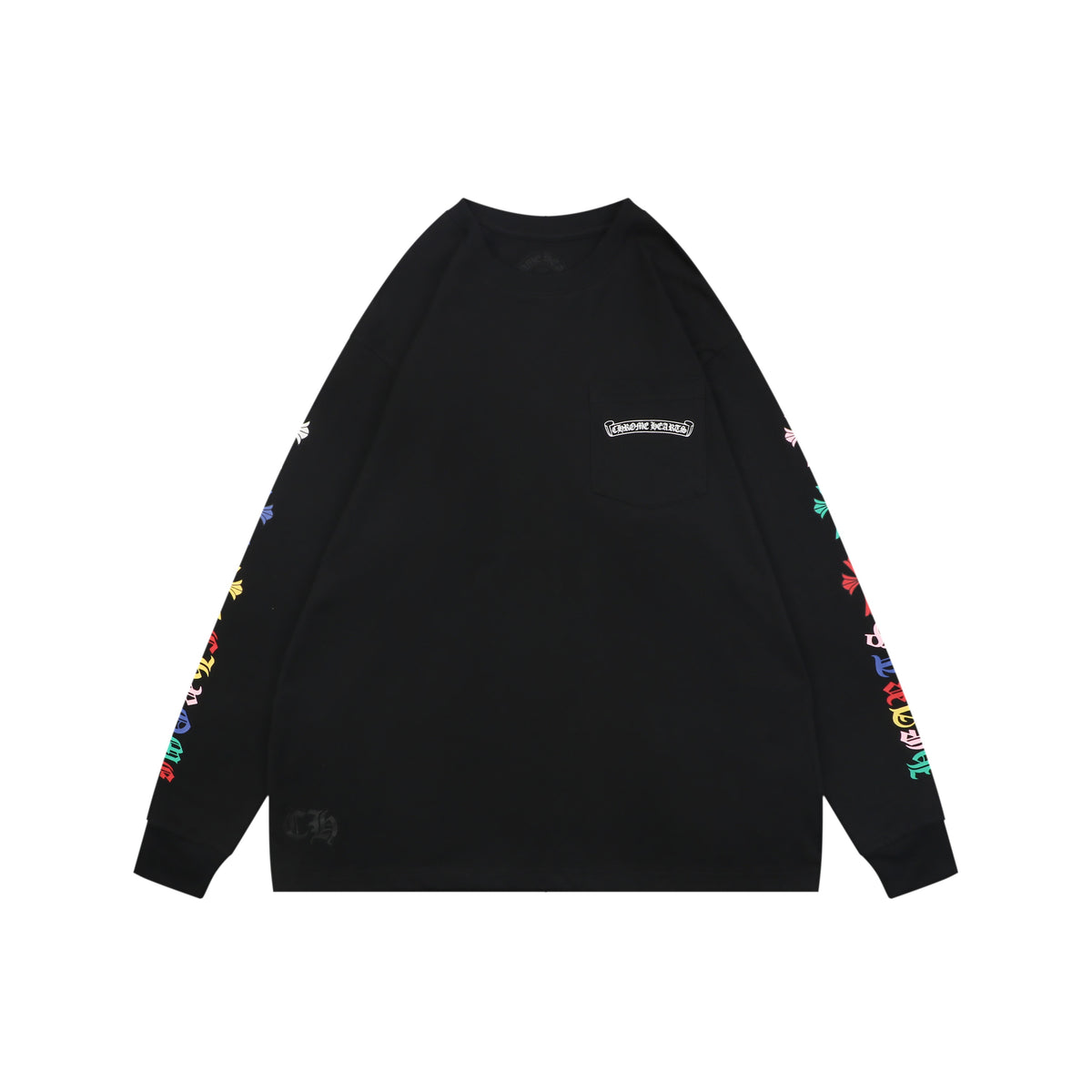 Chrome Hearts Sanskrit Scroll Colorful Cross Floral Print Long Sleeve