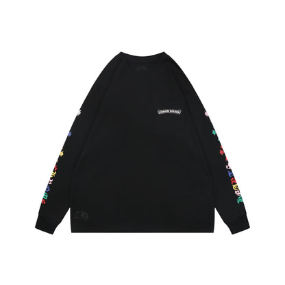 Chrome Hearts Sanskrit Scroll Colorful Cross Floral Print Long Sleeve