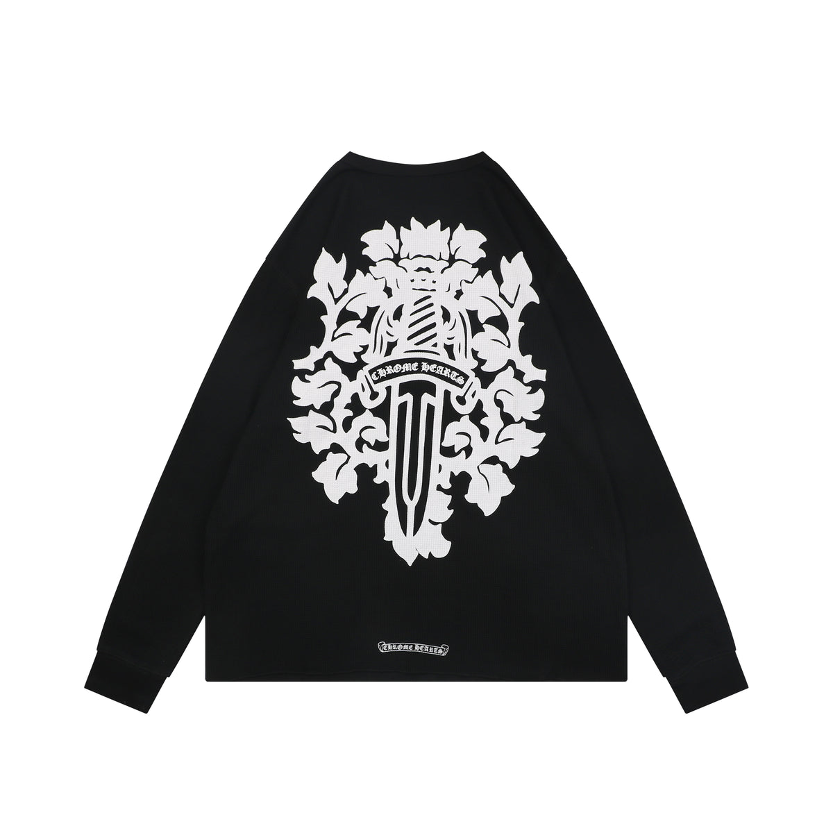 Chrome Hearts Waffle Knit Vine Dagger Print Long Sleeve