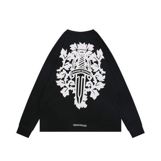Chrome Hearts Waffle Knit Vine Dagger Print Long Sleeve