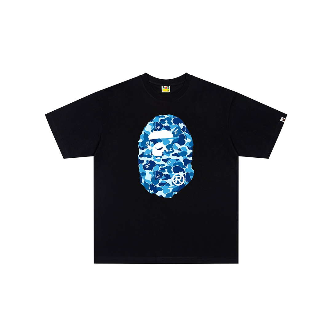 A Bathing Ape ABC Camo Big Ape Tee Black Blue | 1M30-110-005-BLKBLU