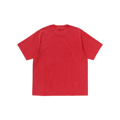 A Bathing Ape Garment Dye Rhinestone Ape Head Relaxed Fit Tee Red | 1L30-109-309
