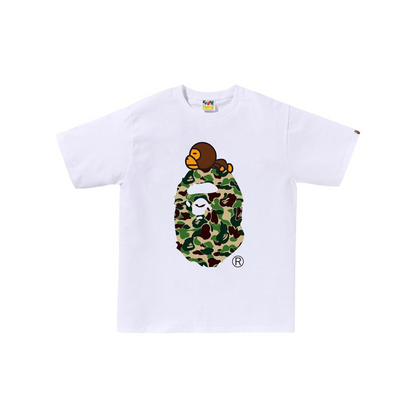 A Bathing Ape ABC Camo Milo On Big Ape Tee White Green SS25 | 2L30-110-002