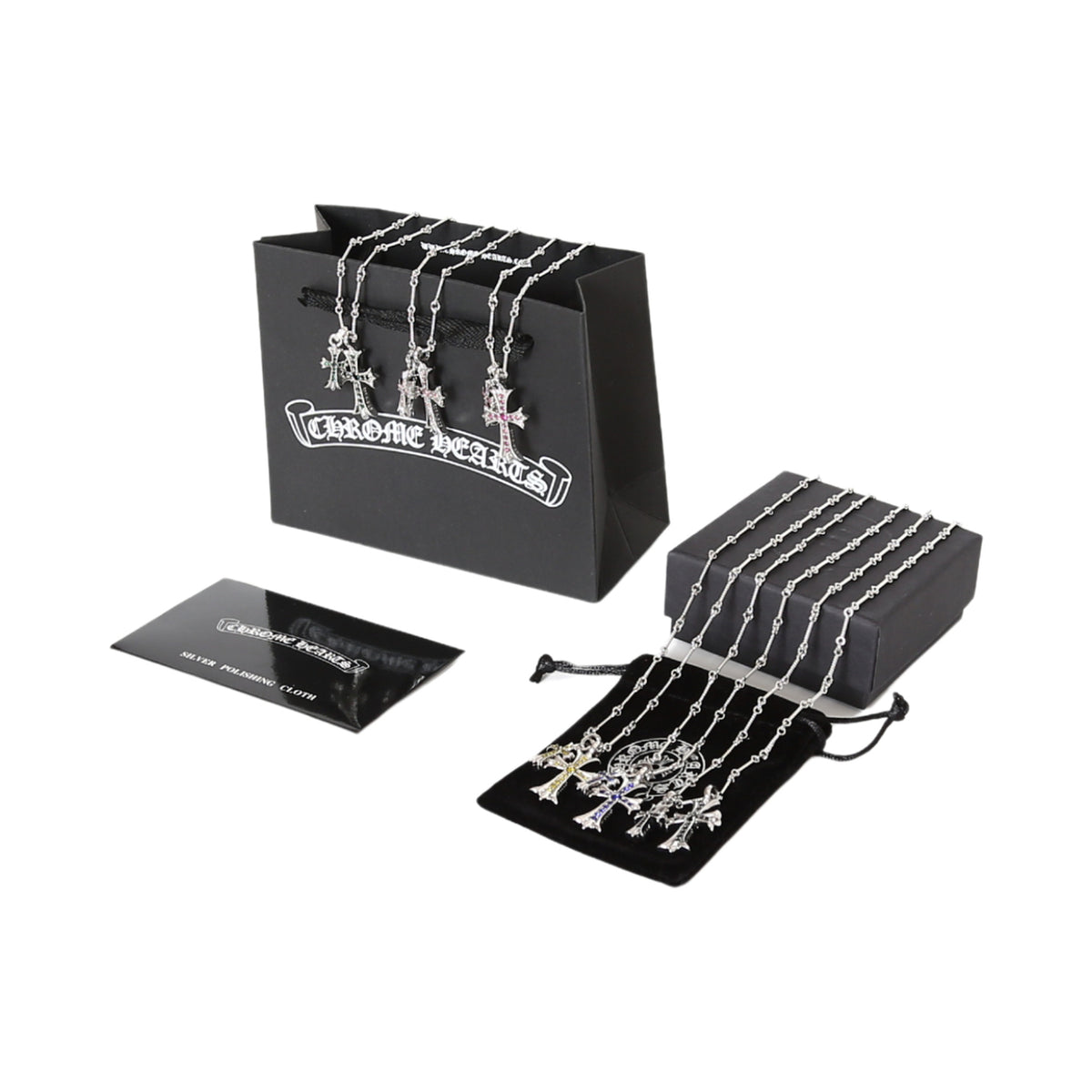 Chrome Hearts Double Cross Necklace | 6 Colors