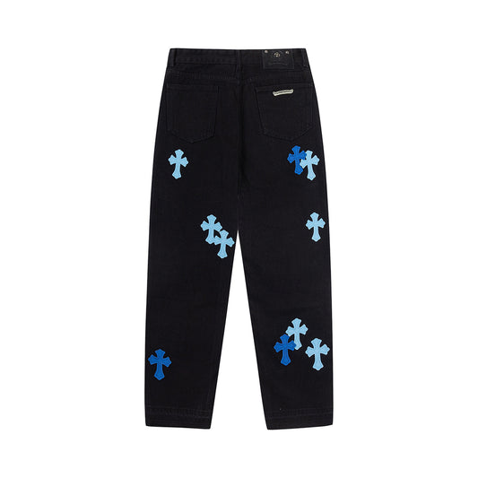 Chrome Hearts Cross Embroidered Vintage Denim Pants
