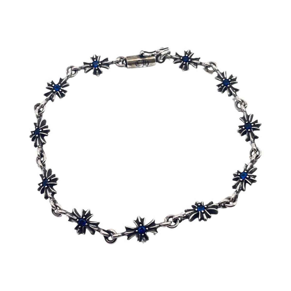 Chrome Hearts Blue Diamond Cross Bracelet