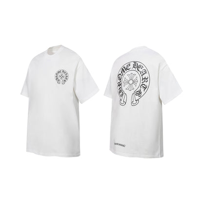 Chrome Hearts Sanskrit Horseshoe Glow-in-the-Dark Print T-Shirt Black White