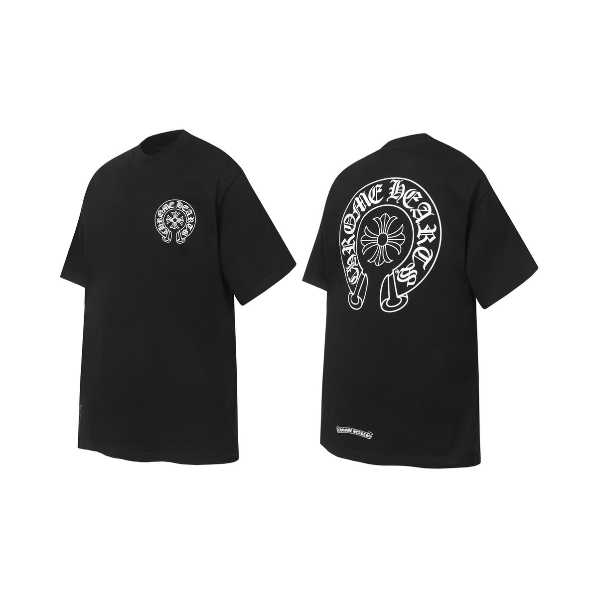 Chrome Hearts Sanskrit Horseshoe Glow-in-the-Dark Print T-Shirt Black White