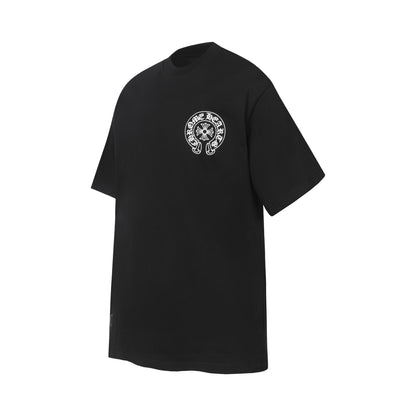 Chrome Hearts Sanskrit Horseshoe Glow-in-the-Dark Print T-Shirt Black White