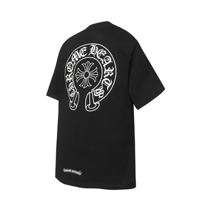 Chrome Hearts Sanskrit Horseshoe Glow-in-the-Dark Print T-Shirt Black White