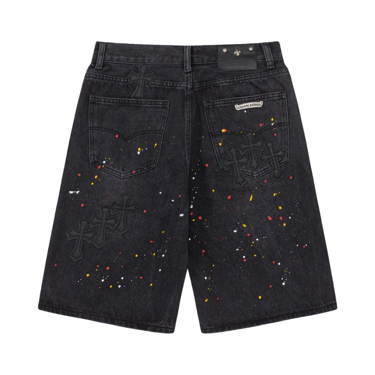 Chrome Hearts Cross Embroidered Vintage Denim Shorts