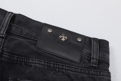 Chrome Hearts Cross Embroidered Vintage Denim Shorts