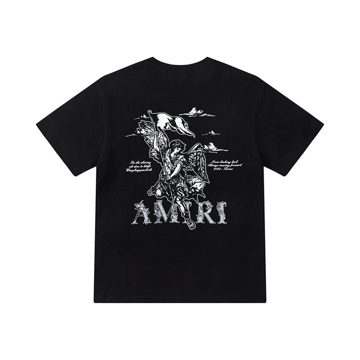 AMIRI Angel Print Cotton Jersey T-Shirt Black White