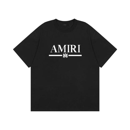 AMIRI SS26 Collab Logo Letter Print T-Shirt Black White