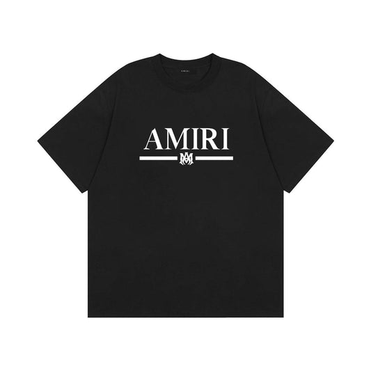 AMIRI SS26 Collab Logo Letter Print T-Shirt Black White
