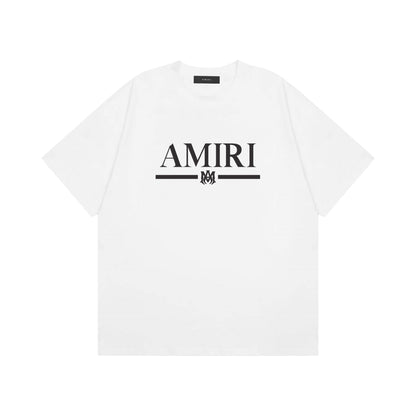 AMIRI SS26 Collab Logo Letter Print T-Shirt Black White