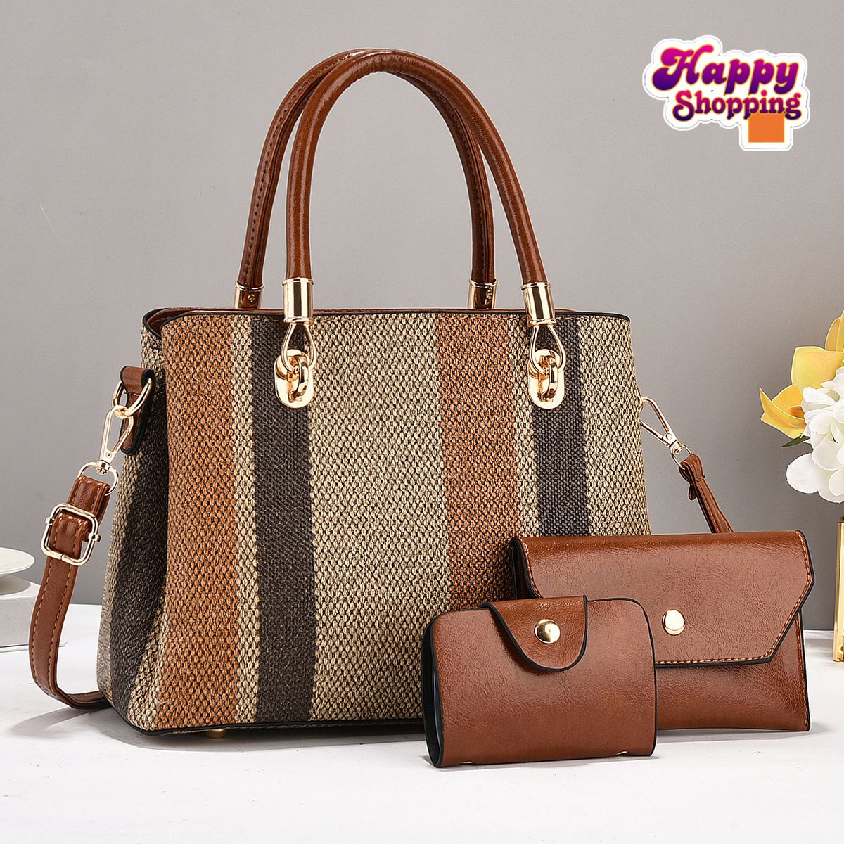 3PCS Premium Printed Shoulder Bag Set