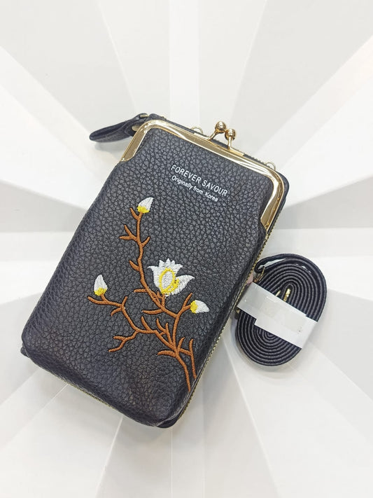 Imported Embroidered Fancy Mobile Clutch