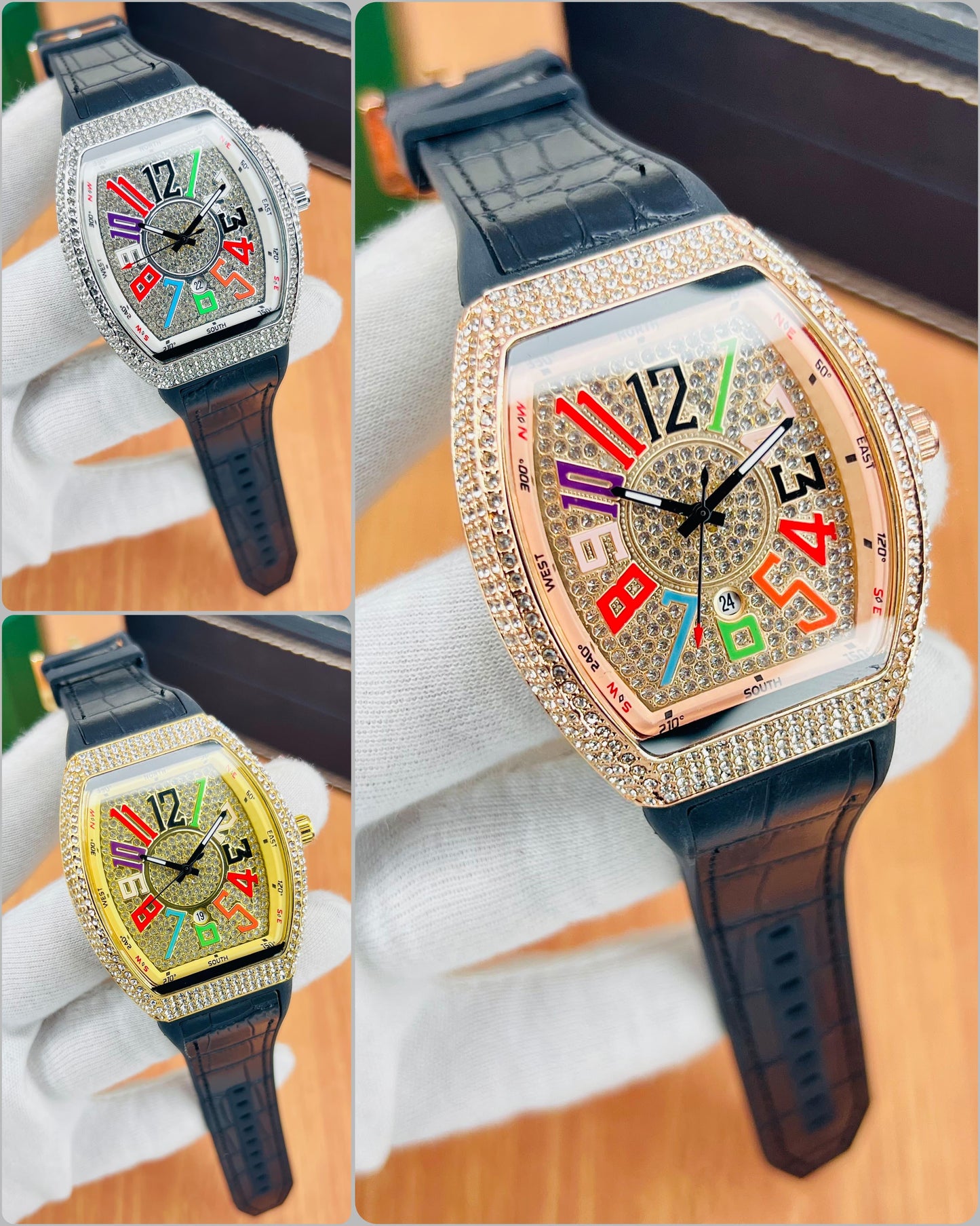 Franck Muller Inspired Multi-Color Stone