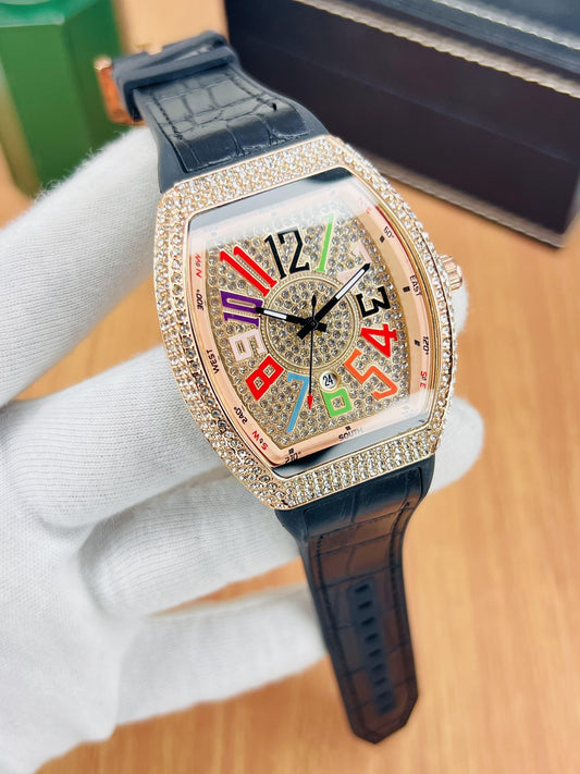 Franck Muller Inspired Multi-Color Stone