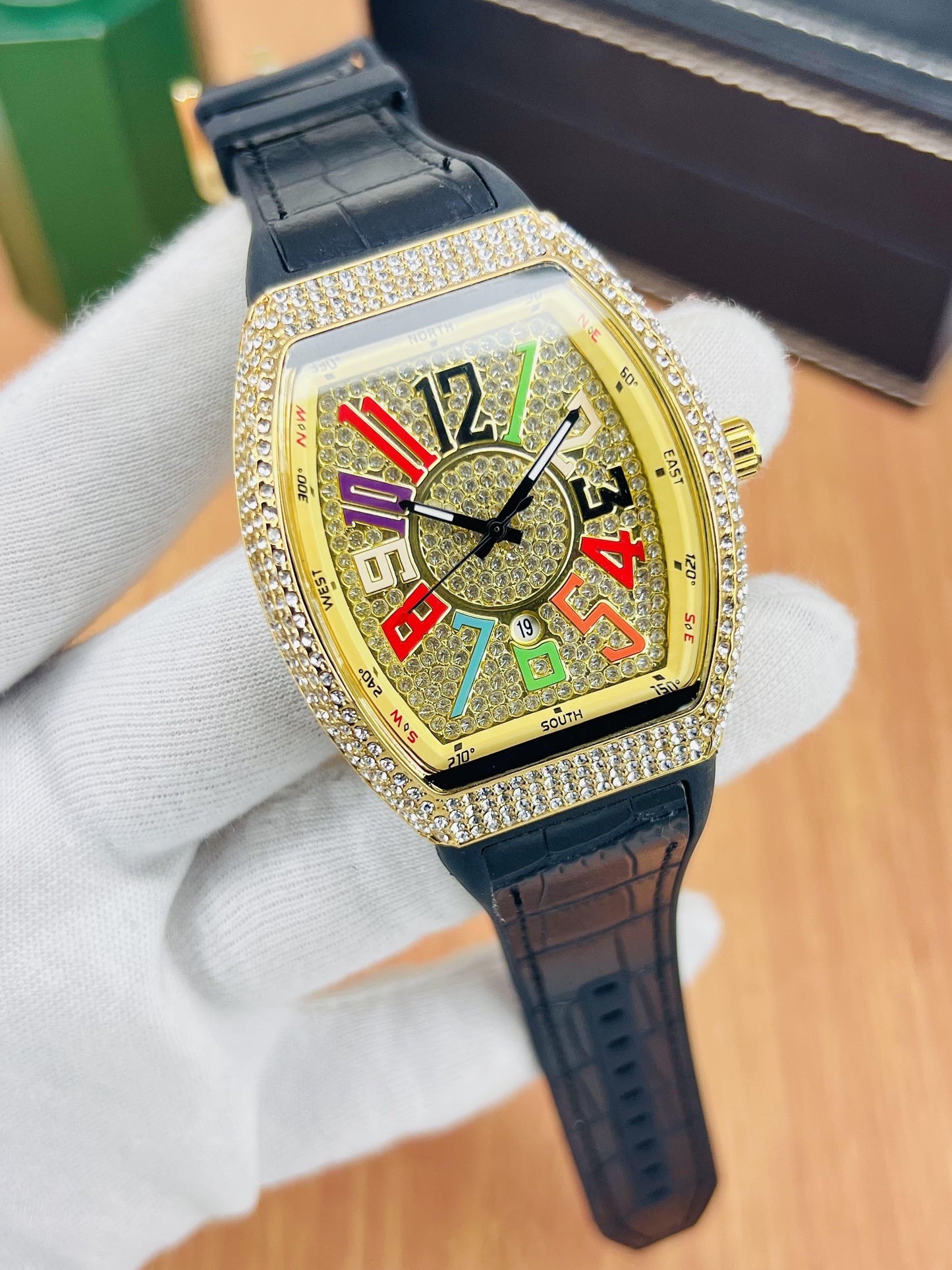 Franck Muller Inspired Multi-Color Stone