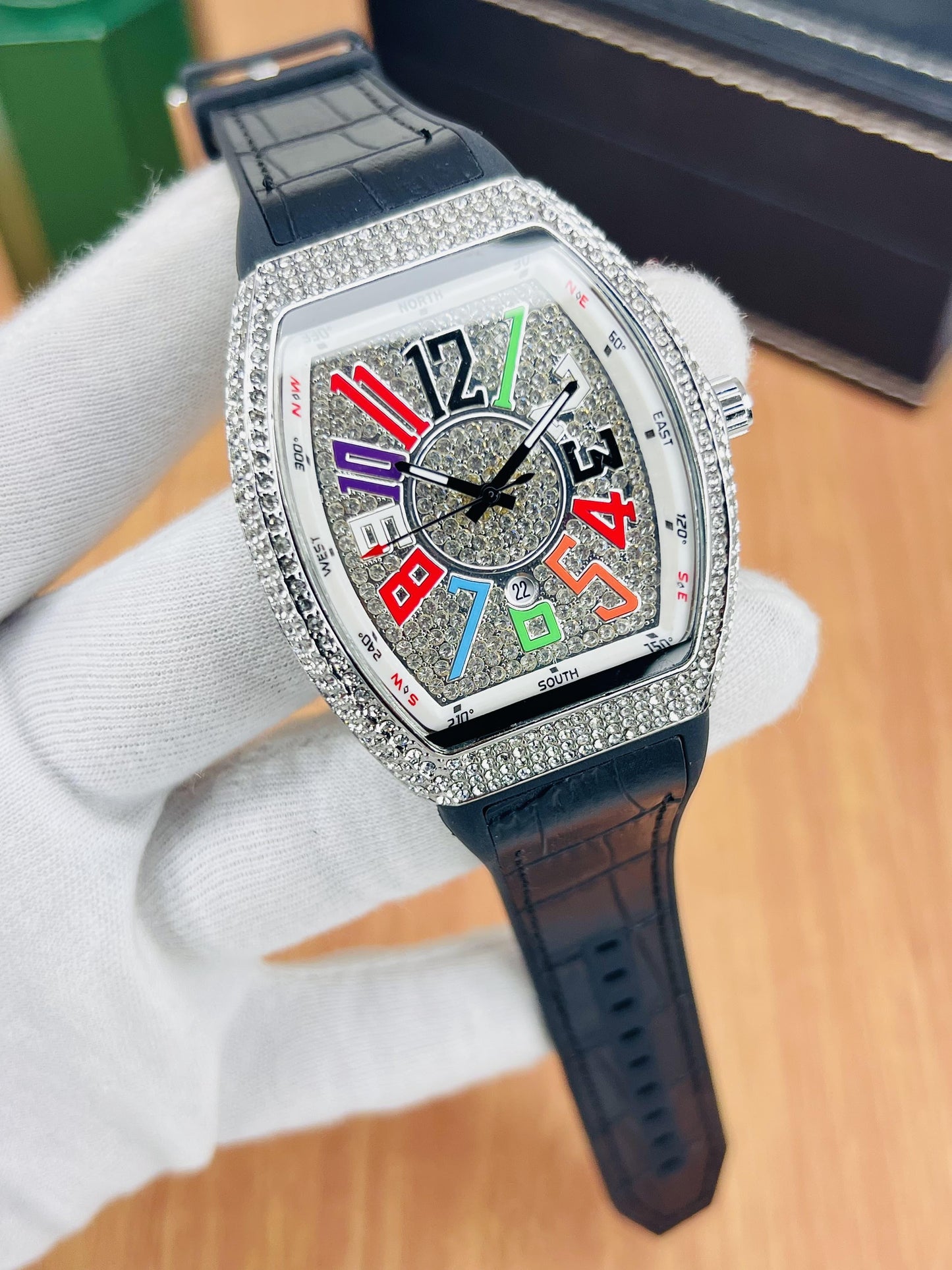 Franck Muller Inspired Multi-Color Stone