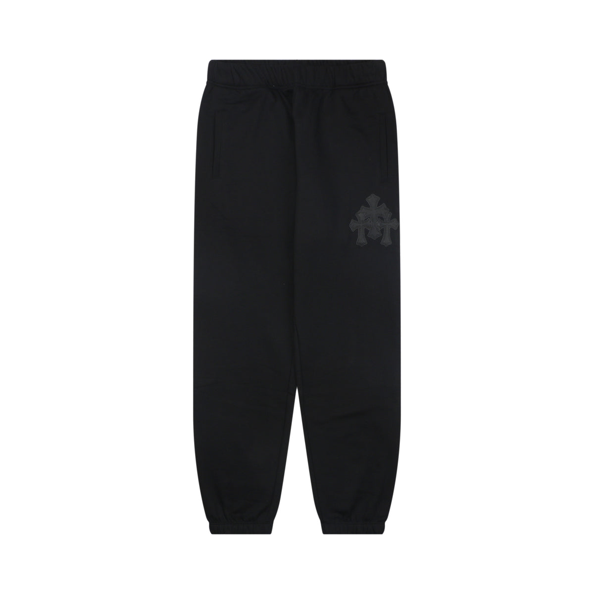 Chrome Hearts Triple Cross Leather Patch Tapered Pants Black Gray