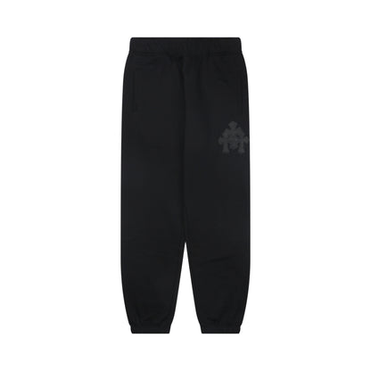 Chrome Hearts Triple Cross Leather Patch Tapered Pants Black Gray