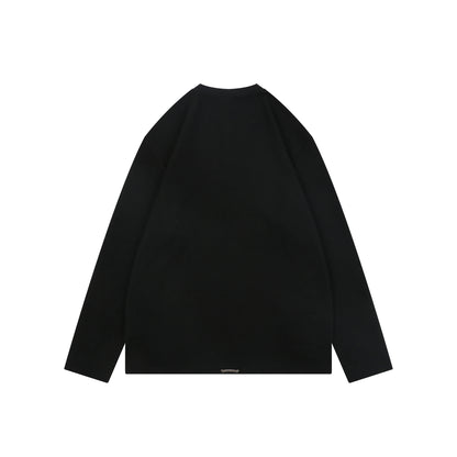 Chrome Hearts Cross Leather Patch Waffle Knit Henley Long Sleeve Black